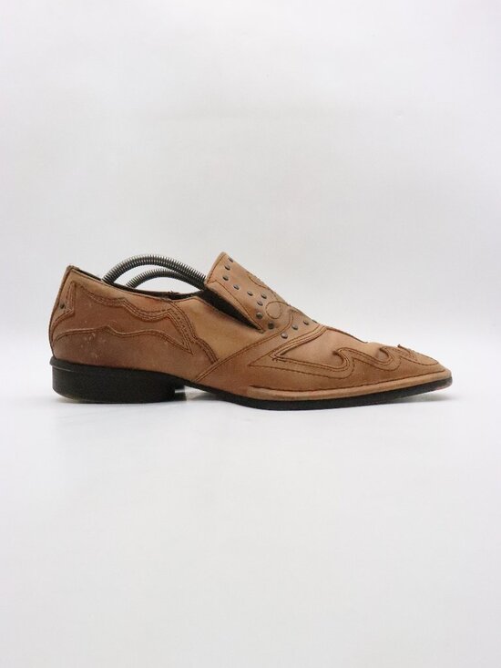 Lounge By Mark Nason U Rock Men\'s Size 10.5 Square Toe Loafers Brown Leather main image 7